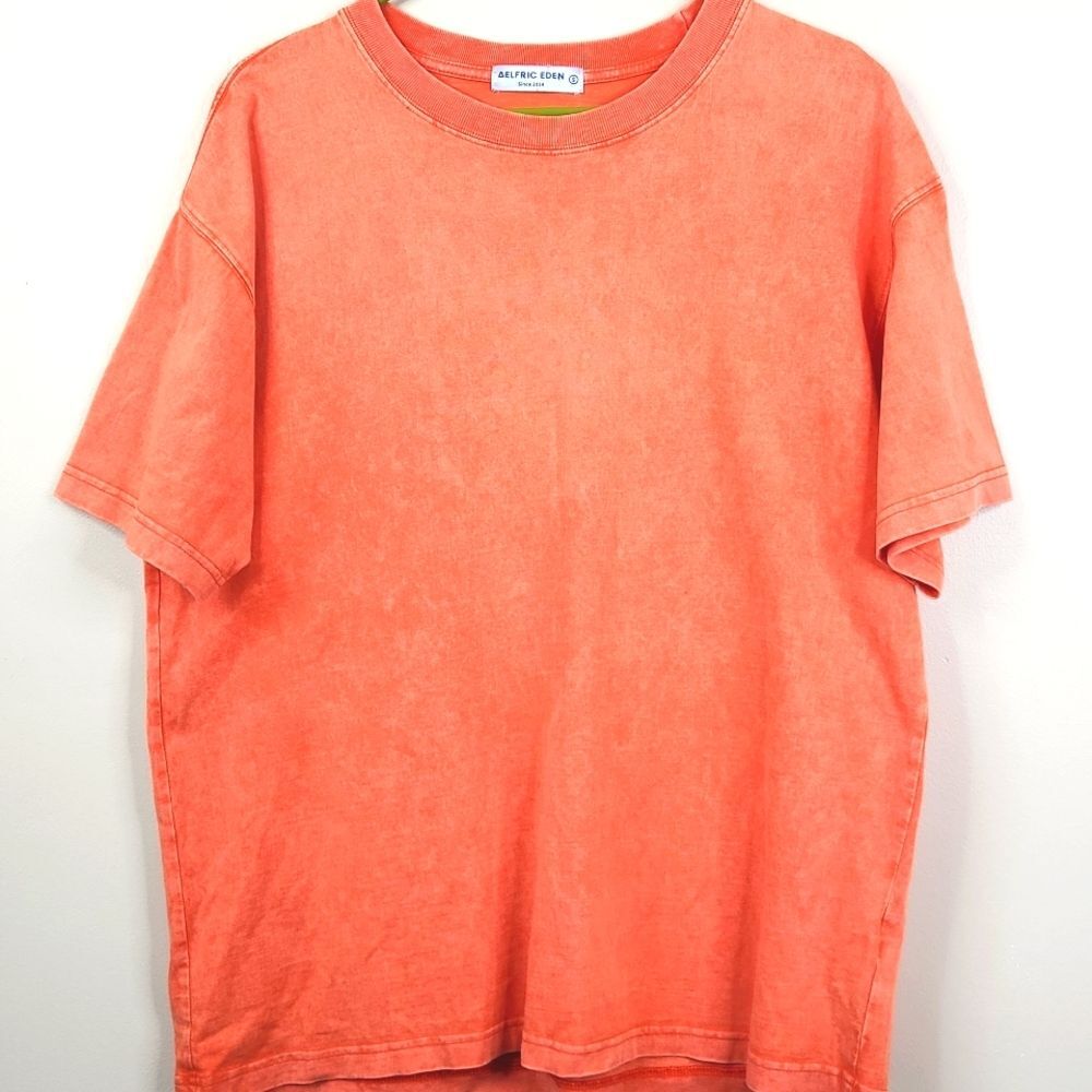 Aelfric Eden Orange Short Sleeve Oversized Weathered Look Box Tee Small